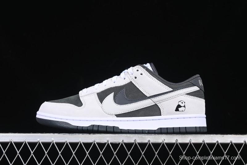 Nike Dunk Low 85 Double Swoosh Series White Grey Panda SB Low Top Casual Skate Shoes - HV1800-101