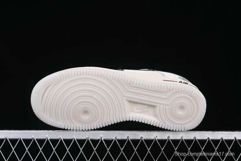 Nike Air Force 1 '07 Low Moncler Collaboration - Black Lychee Grain Pigskin Low-Top Casual Sneakers - CH6336-514