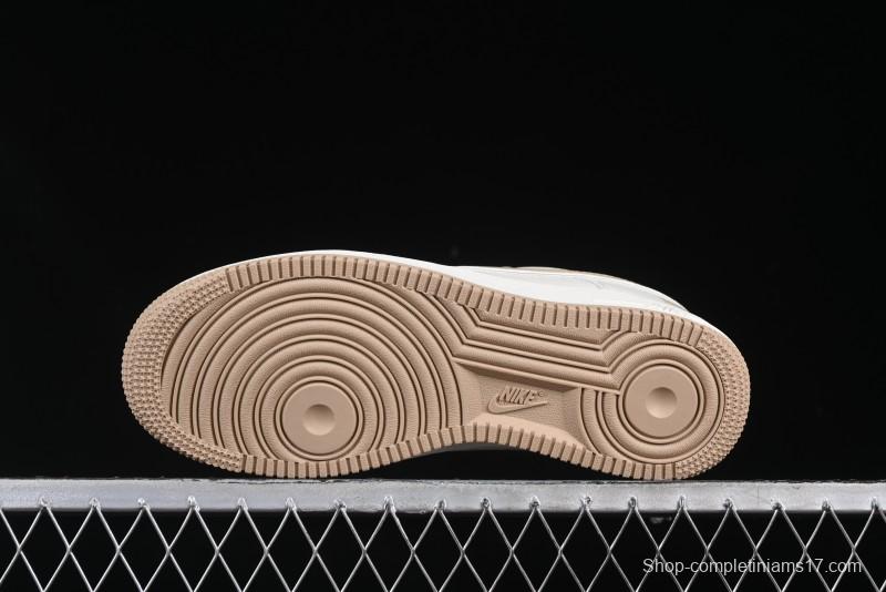 Nike Air Force 1 '07 Low QR Code Metallic Gold Star Sneakers Low-Top Casual Shoes - CU1836-965