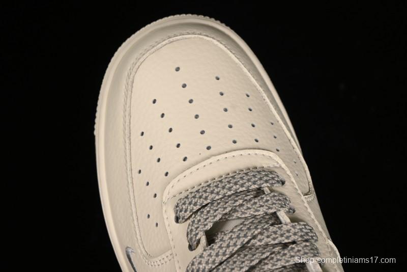 Nike Air Force 1 '07 Low Classic Grey Silver Swoosh Starry Sneakers - MJ0319-023