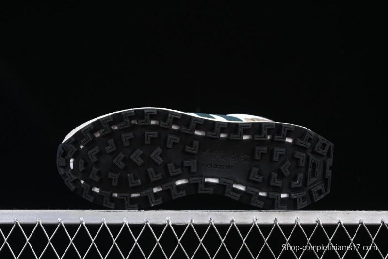 Adidas Retro-Inspired Sneakers - White, Grey & Green with Boost Sole