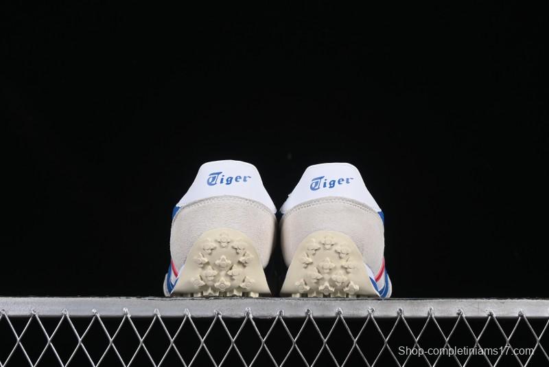 Onitsuka Tiger Vintage Runner Sneakers - White/Grey with Blue & Red Accents
