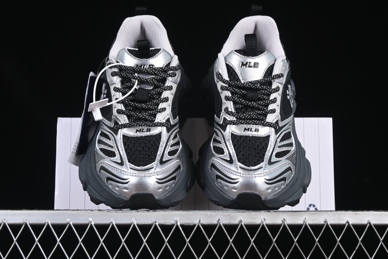 New York Yankees MLB Winner Chunky Height Increasing Thick Sole Running Shoes - 3ASHWD15N50BKS
