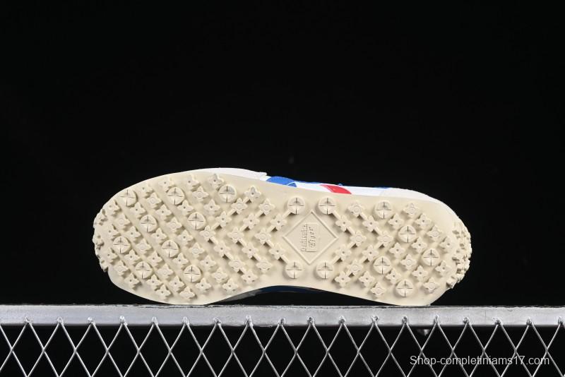 Onitsuka Tiger Vintage Runner Sneakers - White/Grey with Blue & Red Accents