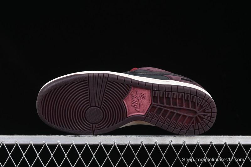 Nike SB Dunk Low "Dark Burgundy & Black" - Premium Suede Skate Shoes