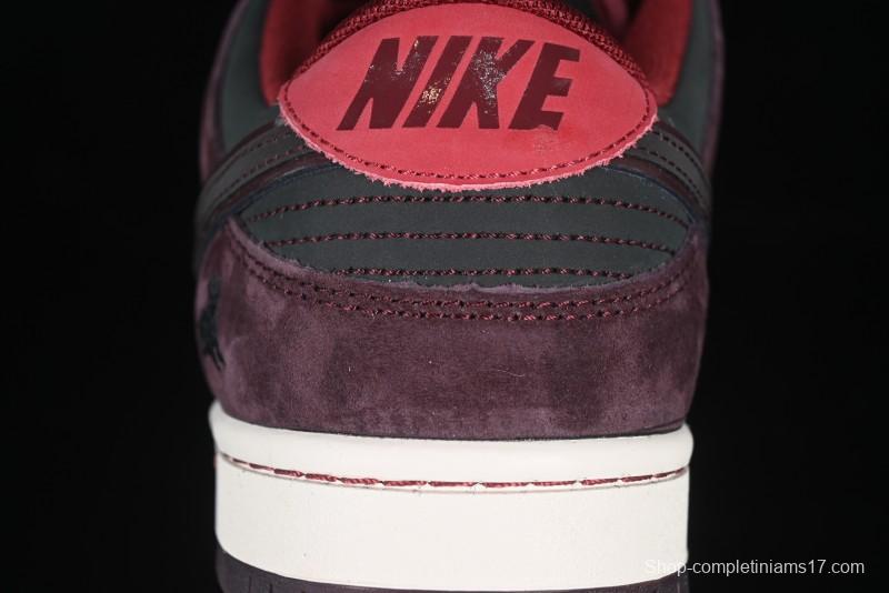 Nike SB Dunk Low "Dark Burgundy & Black" - Premium Suede Skate Shoes