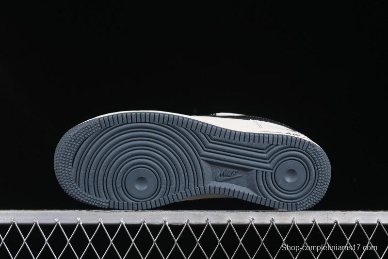 Nike Air Force 1 '07 Low Stussy Collaboration Grey Base Black Swoosh Casual Sneakers - XZ6188-761