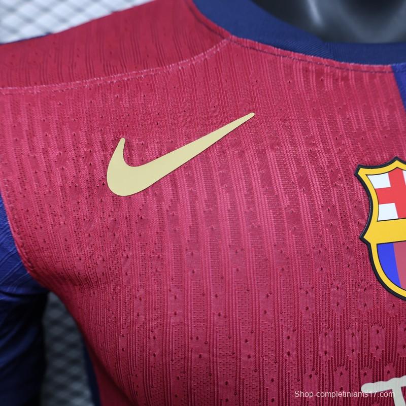 Player Version 25/26 FC Barcelona Home  with Pink "T.S. 1989" Jersey