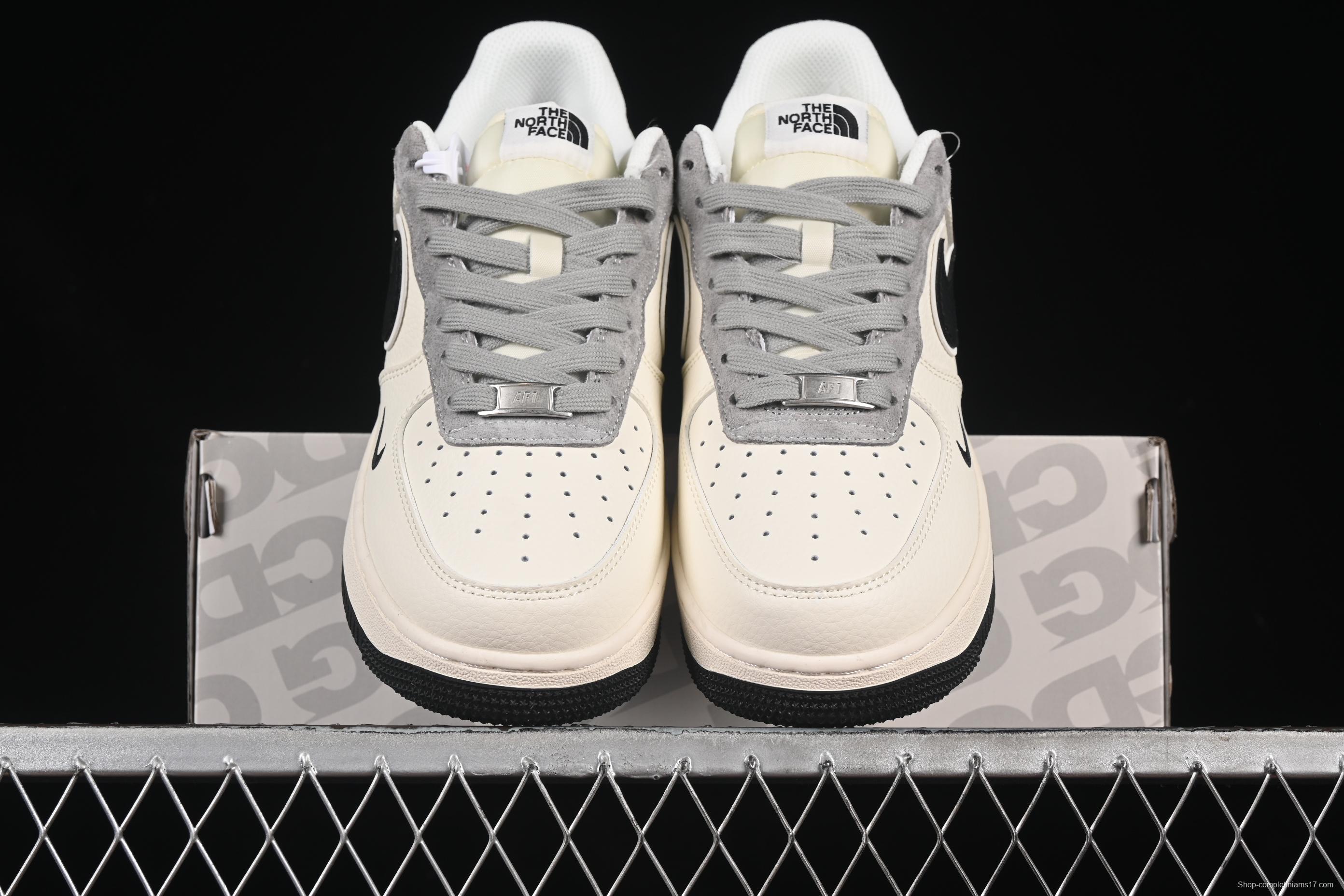 Nike Air Force 1 '07 Low The North Face Collaboration Beige Black Swoosh Casual Sneakers - XZ6188-190