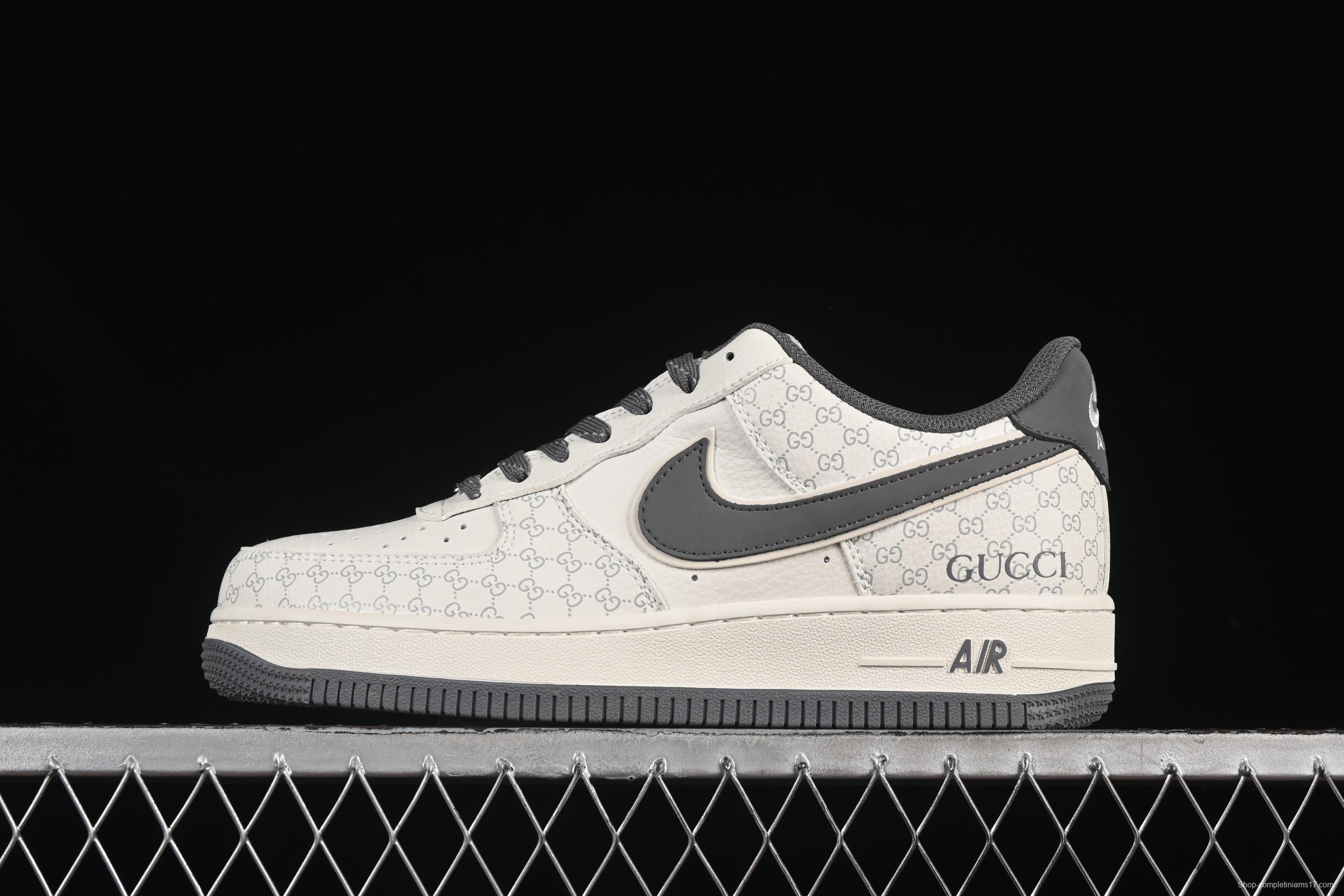 Nike Air Force 1 '07 Low Gucci Collaboration Classic Grey Pattern Casual Sneakers - CS5288-003