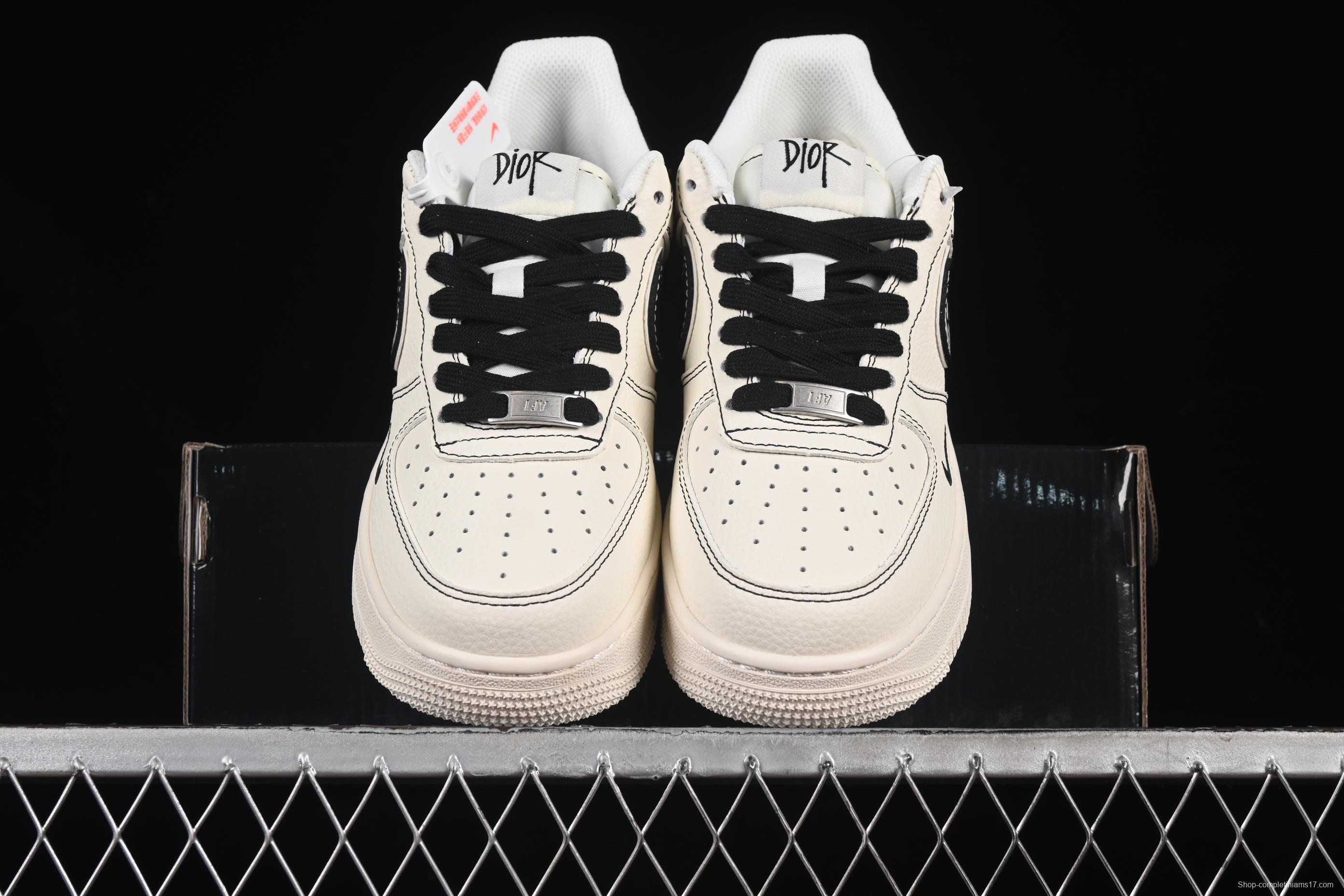 Nike Air Force 1 '07 Low Dior Collaboration Two-Tone Dior Swoosh Casual Sneakers - XS1958-544