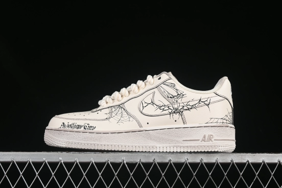 Nike Air Force 1'07 Low Casual Sneakers with Vintage Spider Web Design - 315221-333