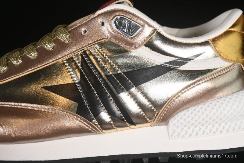 Golden Goose Marathon White Black Gold Comfortable Low-Top Lifestyle Sneakers - H8D4