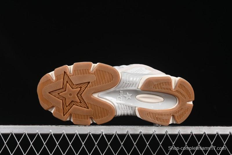 Dior Chrono Round Toe Lace-Up Lifestyle Casual Running Sneakers - 24W Beige