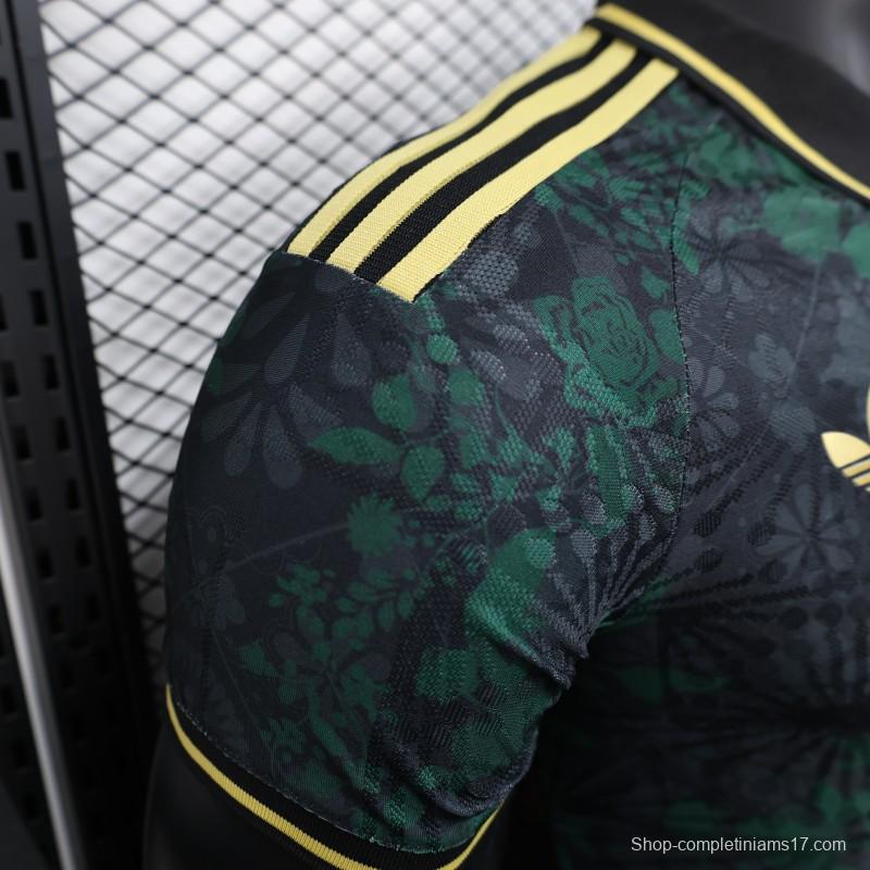 Player Version 2025 Mexico Black with Floral Pattern Design Jersey