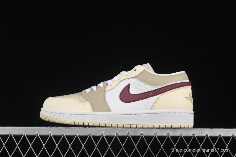 Nike Air Jordan 1 Low AJ1 Cream White Low-Top Casual Sneakers - HV6530-100