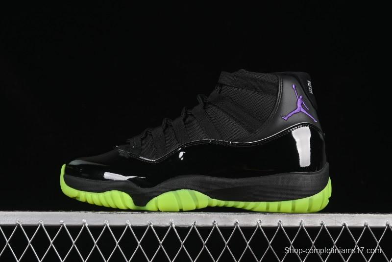 Nike Air Jordan 11 Retro CT8012-003 Basketball Shoes in Black & Guacamole Green