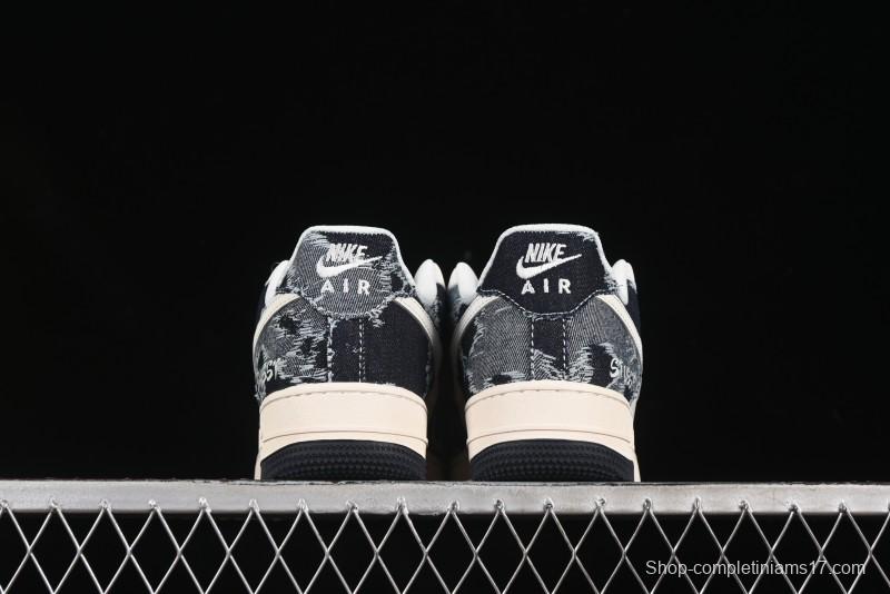Nike Air Force 1 '07 Low Stussy Collaboration Retro Denim Casual Sneakers - XS1958-578