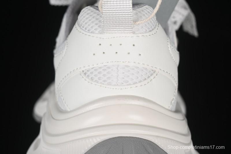 GG-CC Lace Pearl Chain Casual Platform Dad Shoes - 250310 White