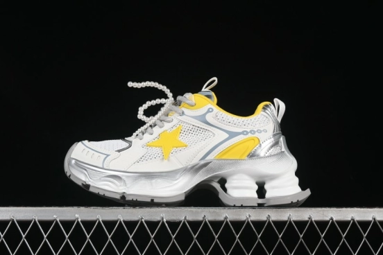 GG-CC Star-Designed Lace-Up Hollow-Out Chunky Sneakers with 5cm Height Boost - G25X269