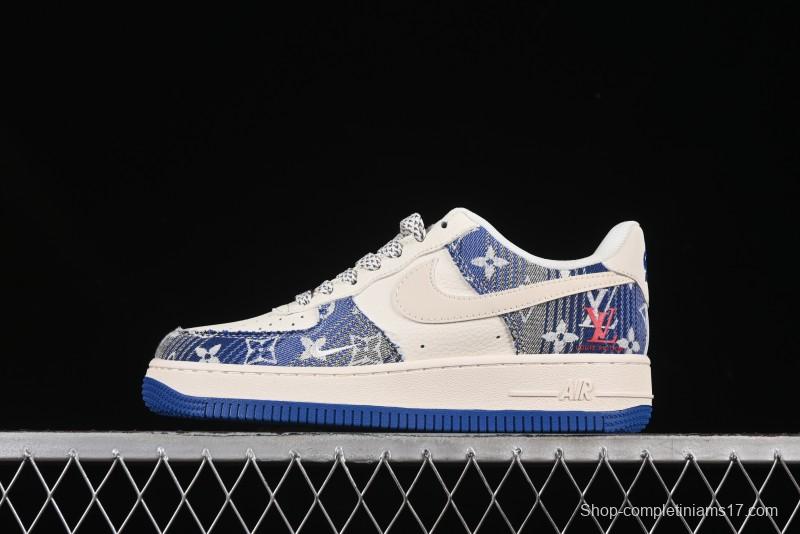 Nike Air Force 1 '07 Low Stussy Collaboration Gradient Denim Casual Sneakers - XS1958-586