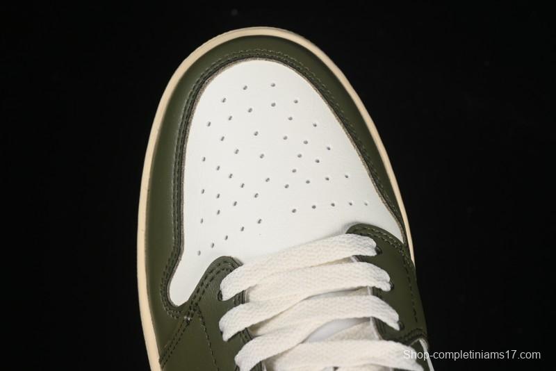 Nike Air Jordan 1 Low AJ1 Military Green White Casual Lifestyle Sneakers - DC0774-122