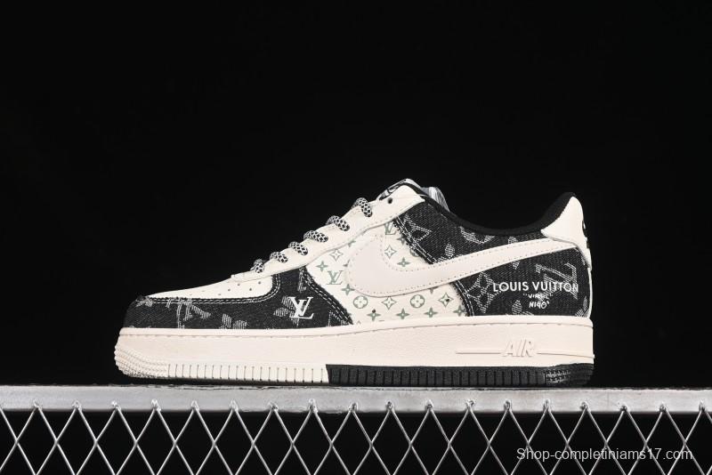 Nike Air Force 1 '07 Low LV Collaboration Double Print Denim Casual Sneakers - YX5066-317
