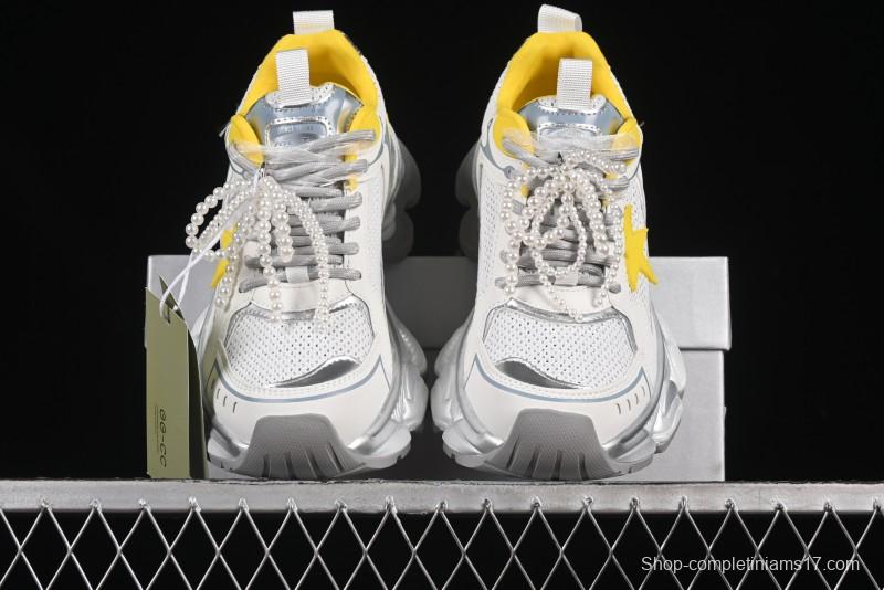 GG-CC Star-Designed Lace-Up Hollow-Out Chunky Sneakers with 5cm Height Boost - G25X269