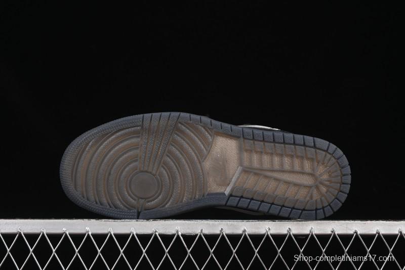 Nike Air Jordan 1 Low AJ1 Basketball Shoes Black White Canvas Leather Panel - HV5968-001