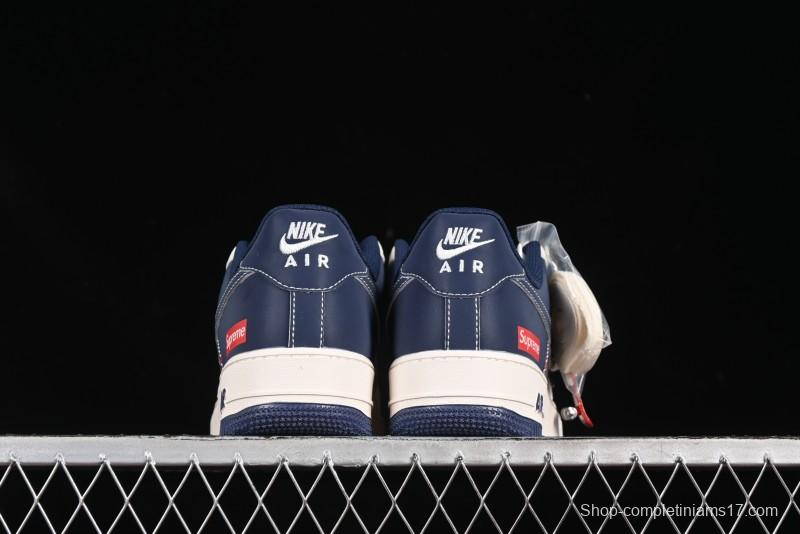 Nike Air Force 1 '07 Low Supreme Collaboration Grey Blue Casual Sneakers - HH7518-054