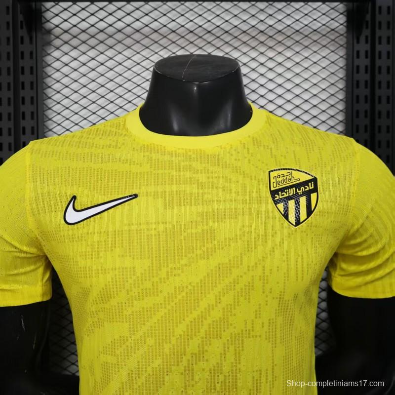 Player Version 25/26 Al-Ittihad Jeddah Yellow with Vertical Stripe Pattern Jersey
