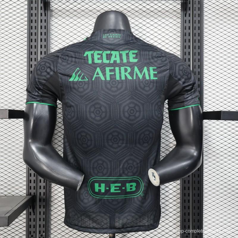 Player Version 2024-25 Tigres UANL Third Jersey - Black with Green Accents - CEMEX Sponsorship