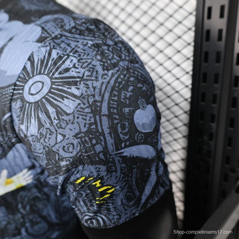 2025 Brazil National Team Special Edition Religious Concept Jersey - Christ the Redeemer Design - Dark Blue