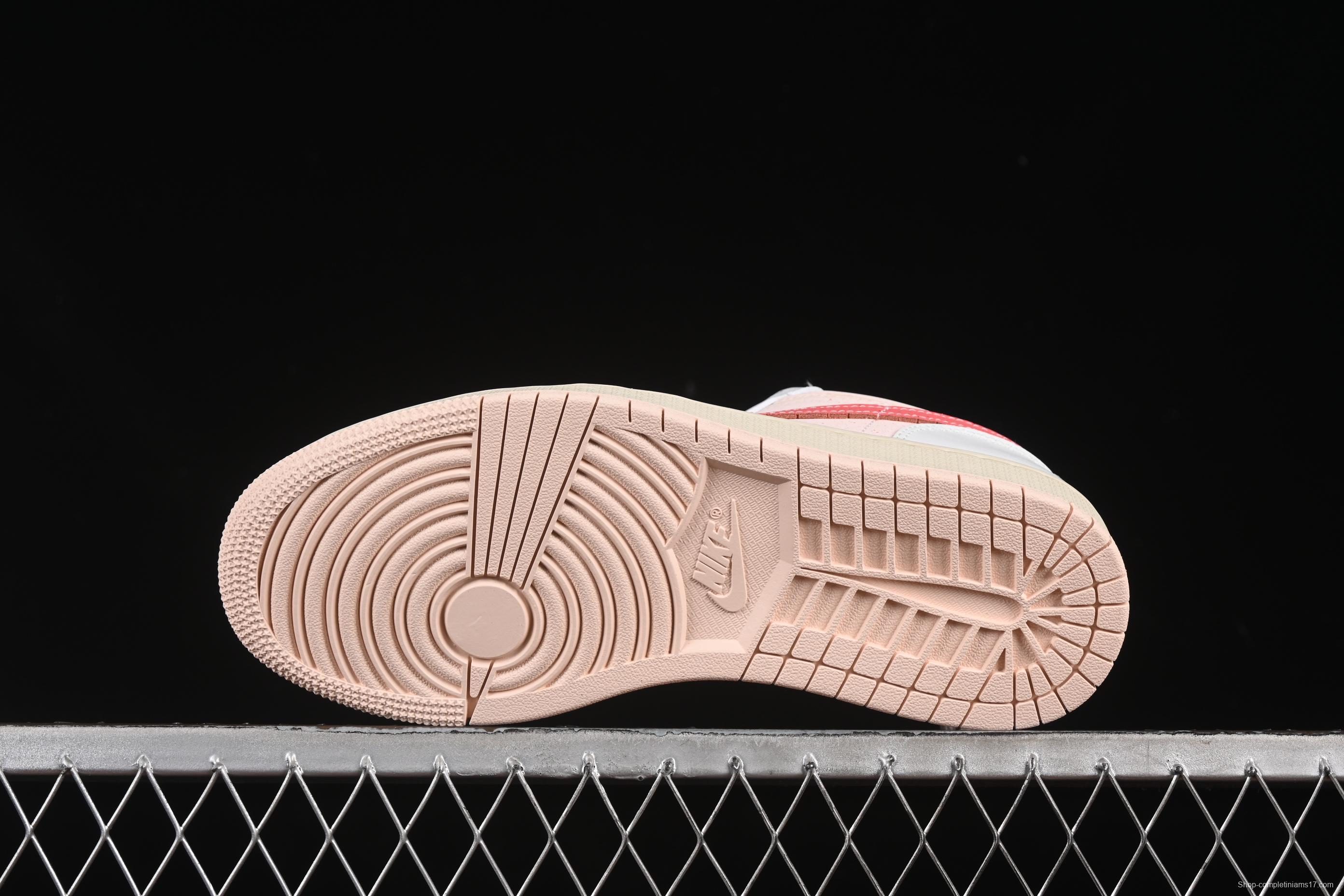 Nike Air Jordan 1 Low AJ1 White Pink Low-Top Casual Lifestyle Sneakers - IB8156-133