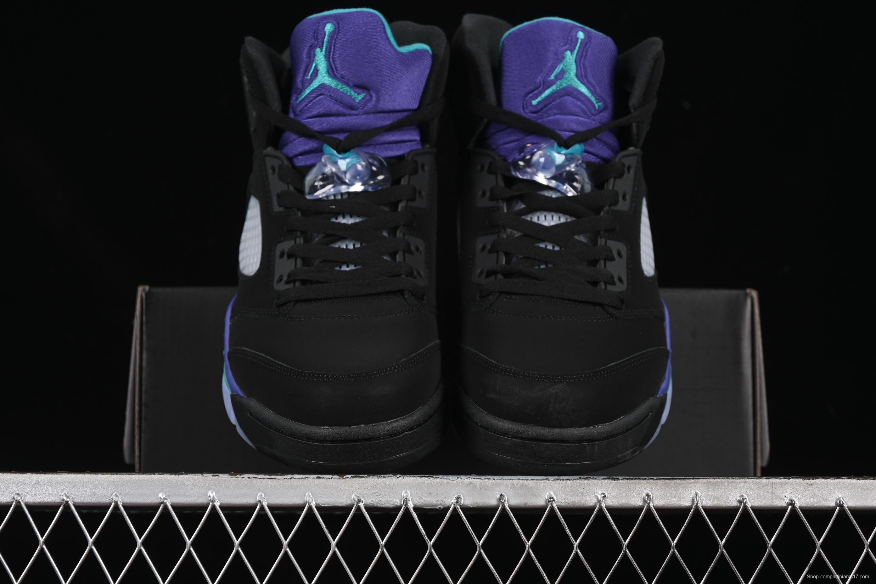 Nike Air Jordan 5 Retro Basketball Shoes - Black Grape - 136027-007