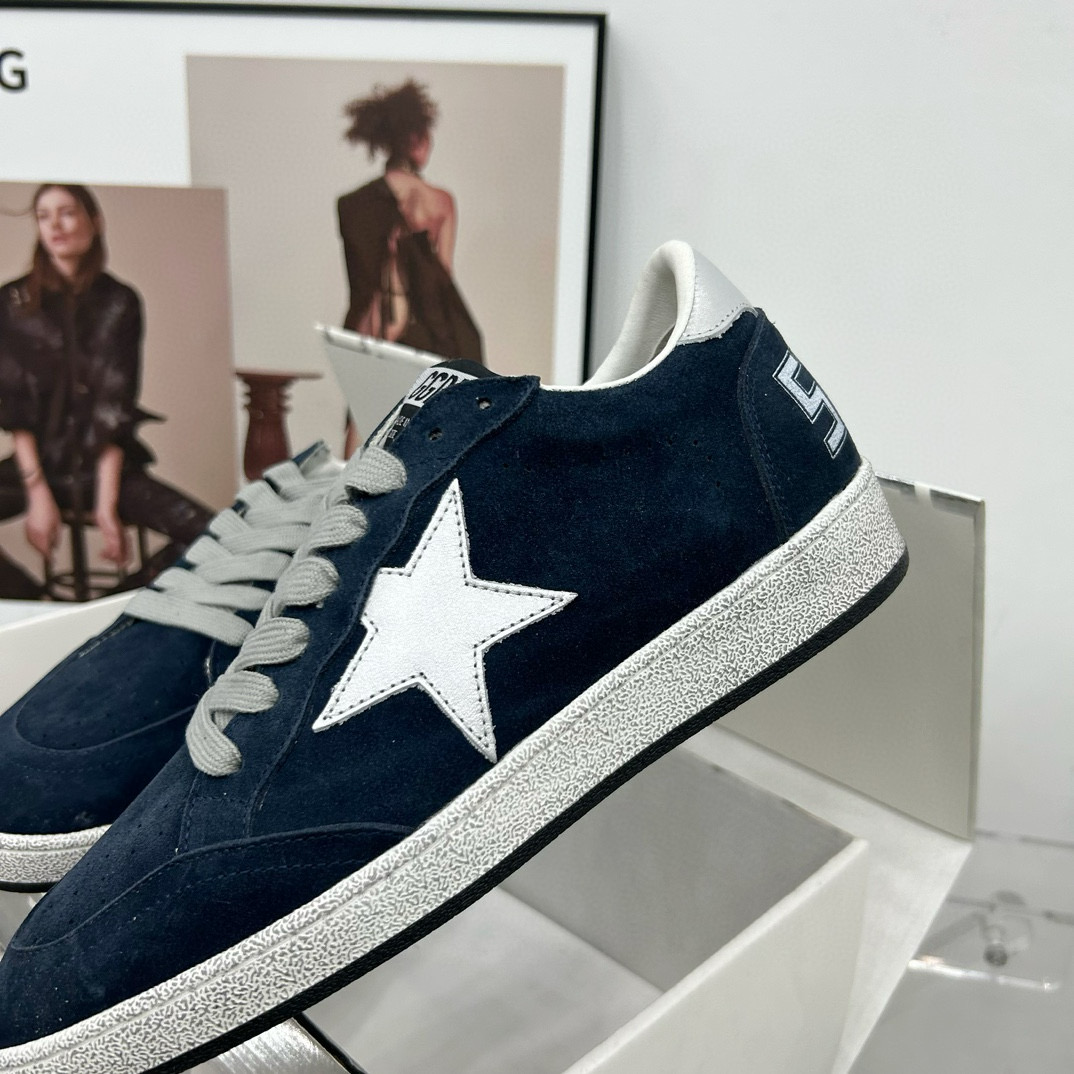 2024 Unisex GGDB Navy White Suede Leather Low-Top Sneakers MJ00260