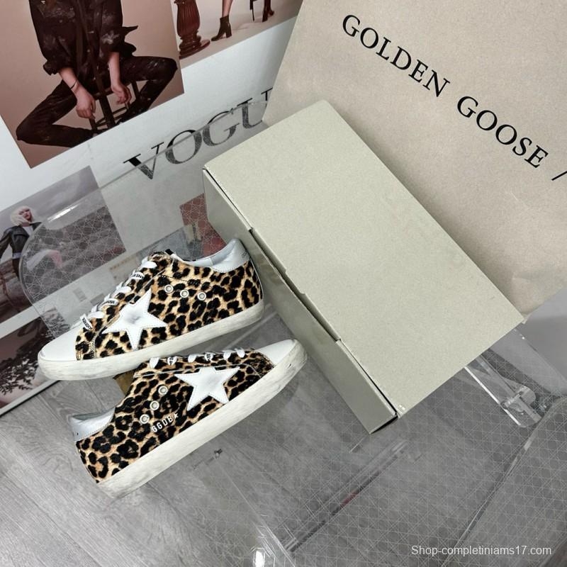2025 Women GGDB Leopard White Leather Sneakers