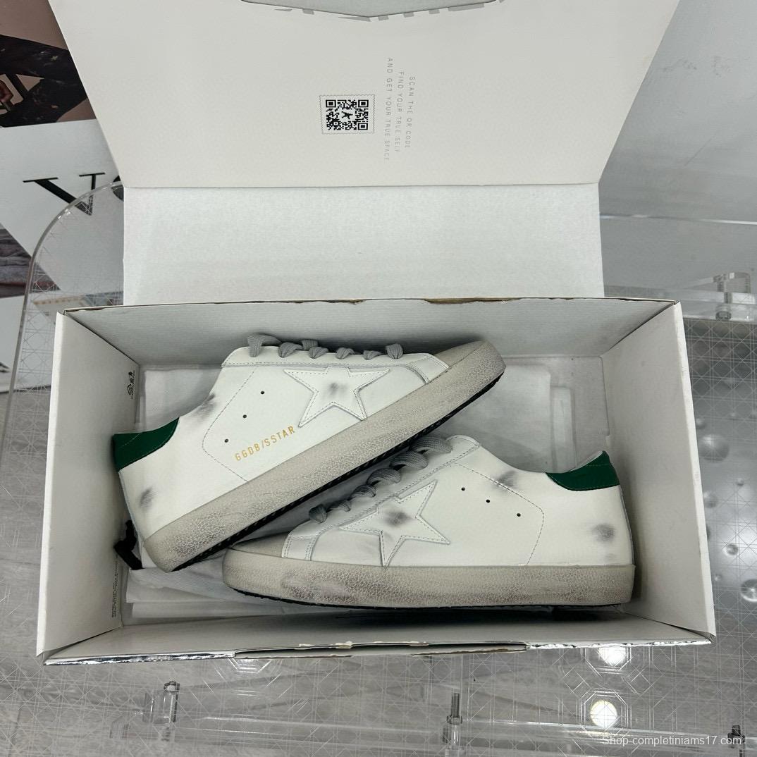 2025 Women GGDB White Green Leather Sneakers