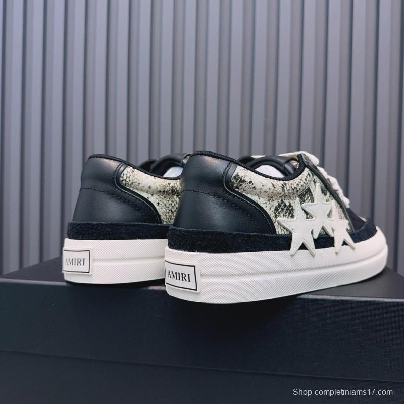 2024 Unisex Amiri Black White Leather Sneaker MJ00300