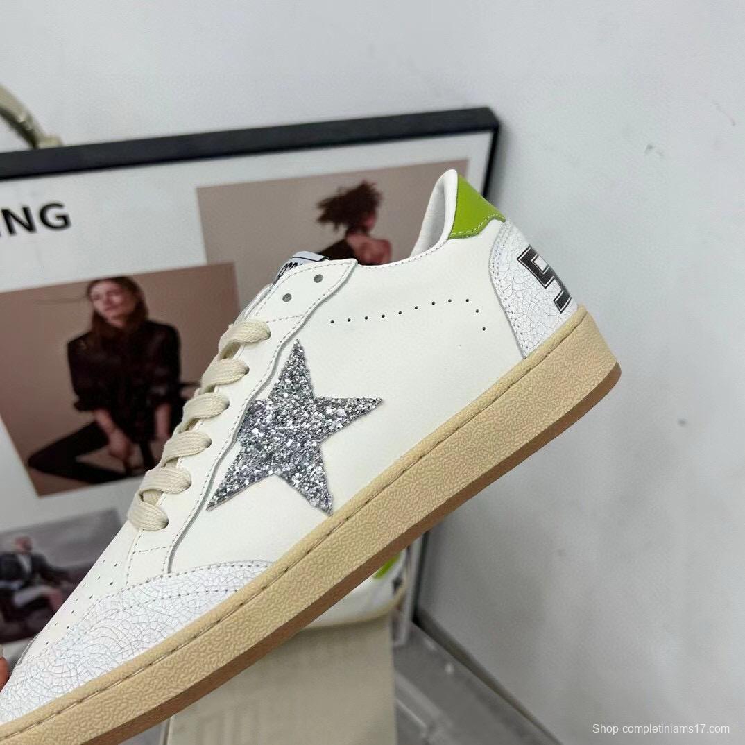 2024 Unisex GGDB White Silver Glitter Leather Sneakers MJ00260