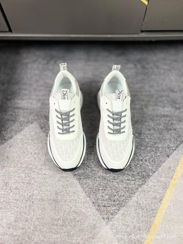2024 Unisex Dior White Mesh Leather Casual Sneakers MJ00270