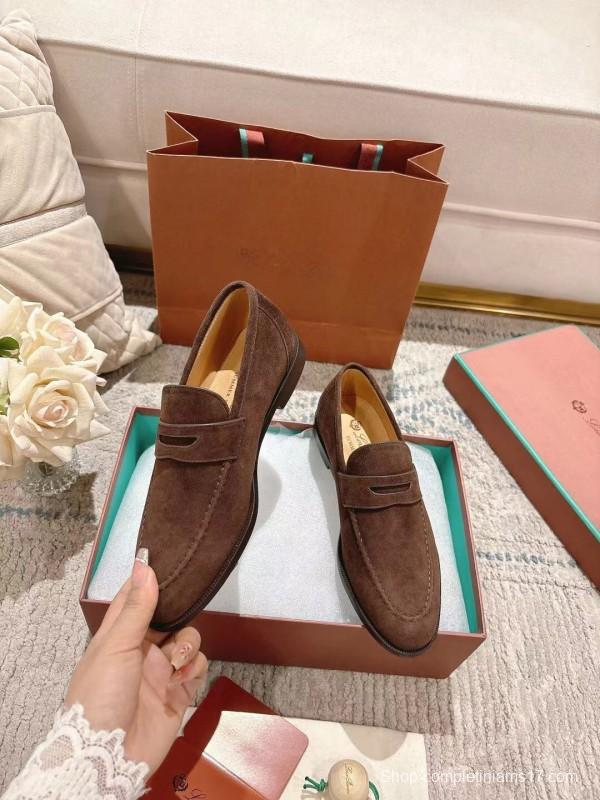 2025 Women LP Brown Suede Loafers LY00320