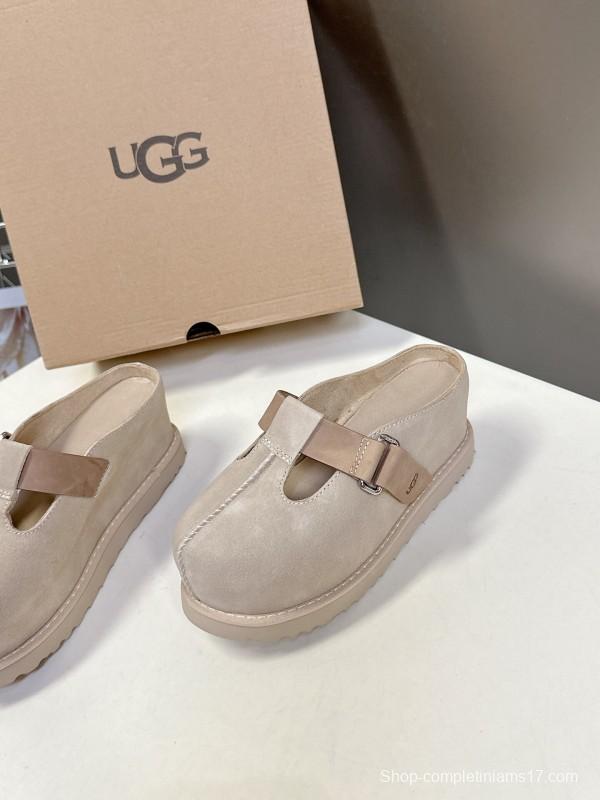 2025 UGG Beige Suede Slippers KFY00230