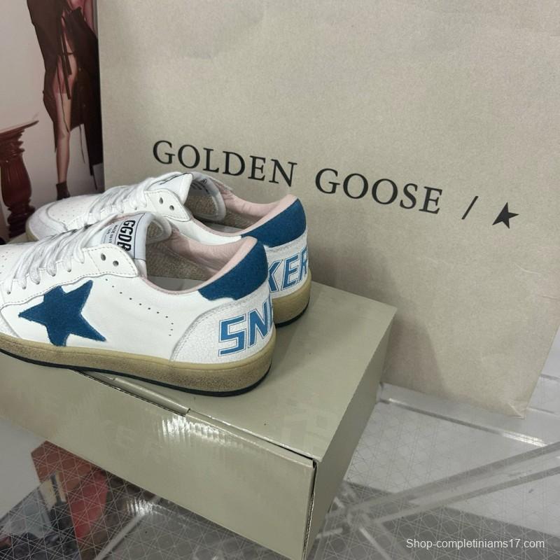 2024 Unisex GGDB White Blue Leather Low Top Sneakers MJ00260