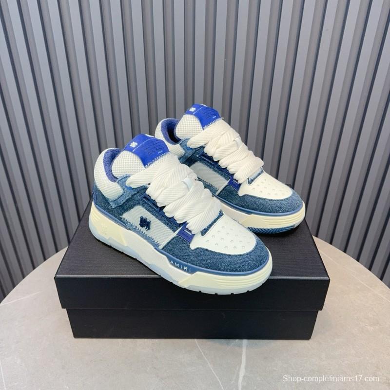 2024 Unisex Amiri blue white denim mesh sneakers MJ00360