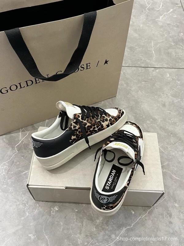 2024 Women GGDB White Leopard Leather Sneakers MJ00260