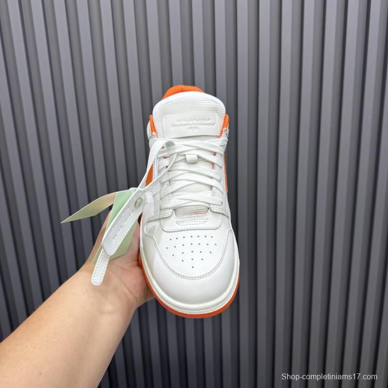 2025 Unisex Off-White White Orange Leather Sneakers MJ00320(W/M)