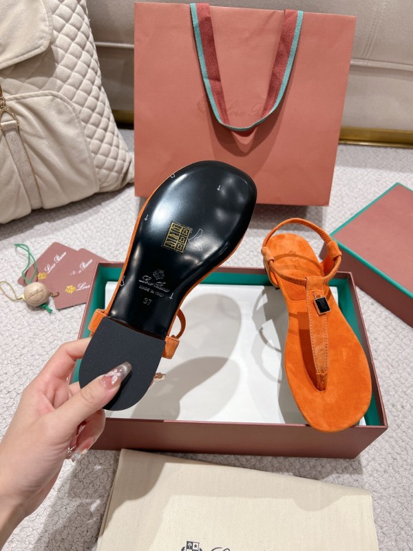 2025 LP Orange Suede Slippers