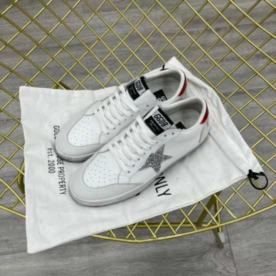 2024 Unisex GGDB White Grey Red Leather Low Top Sneakers MJ00260