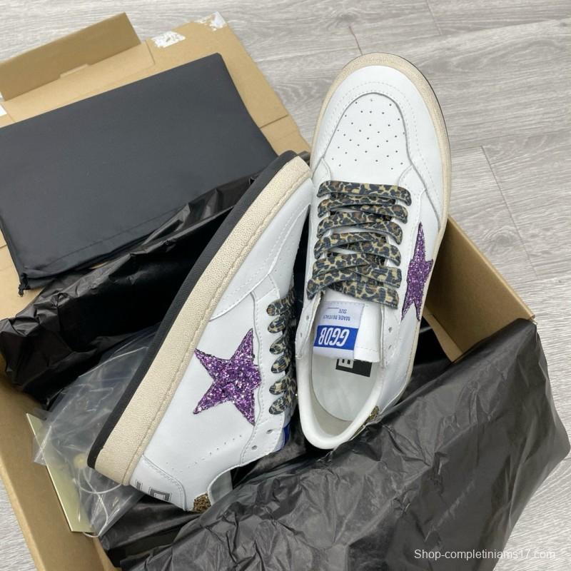 2024 Unisex GGDB White Purple Gold Leather Suede Sneakers MJ00260